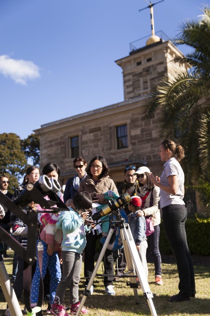 Sarah Reeves Leading a solar observing tour at Sydney Observatory